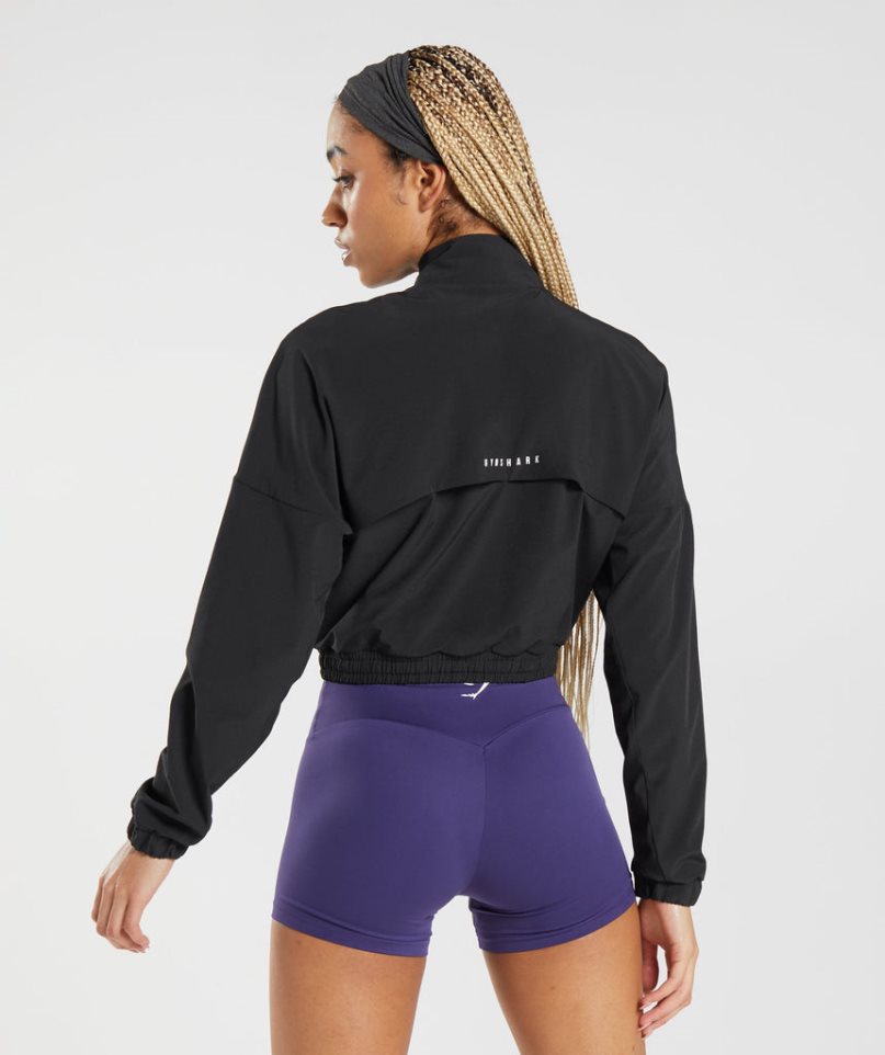 Wiatrówka Gymshark Sportowe Damskie Czarne | PL 935JIQ